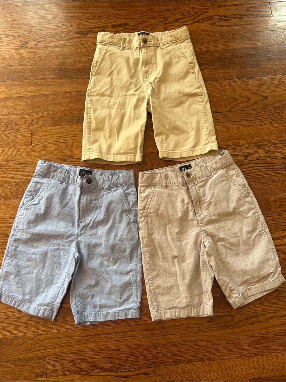The Children's Place Boys Shorts Trio - Yellow, Light Blue, Beige